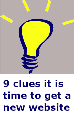 9 clues it is time to get a new website. Web design Tavistock blog represented by bright ideas light bulb